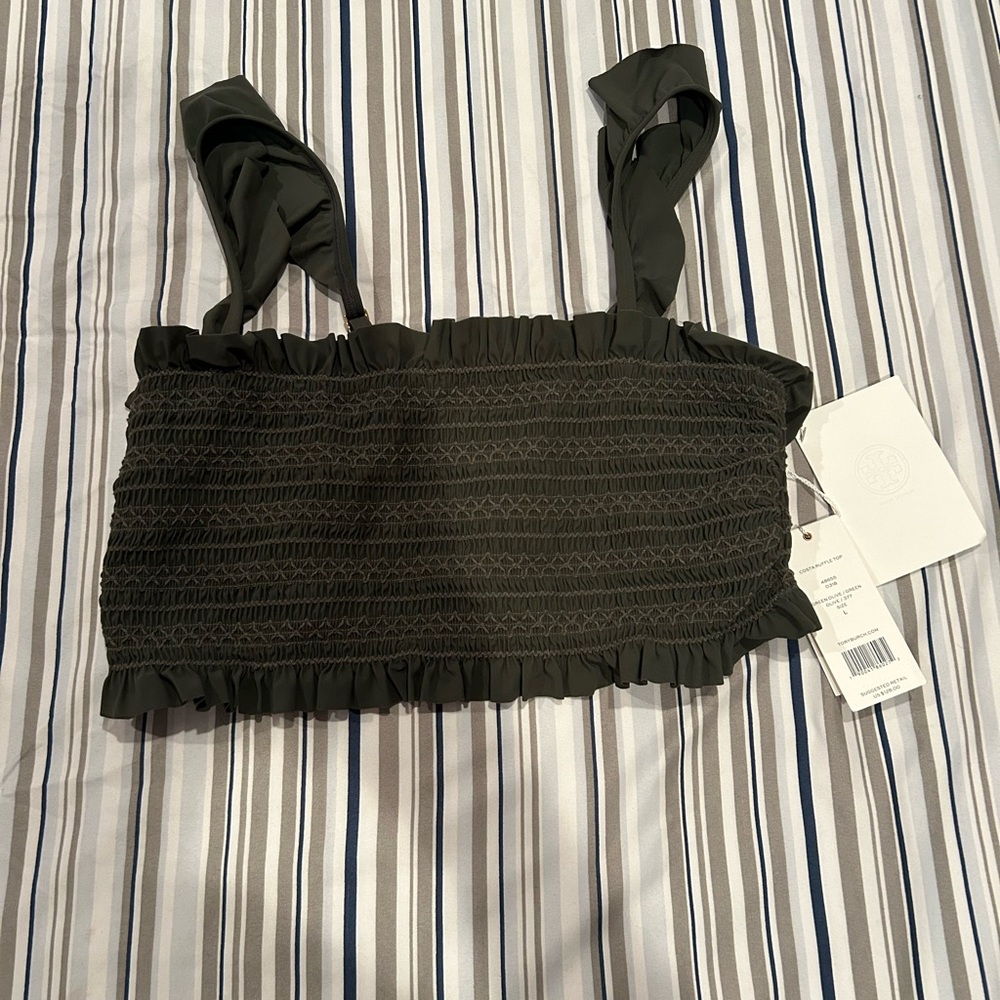 BRAND NEW Tory Burch Green bikini tube top with strap